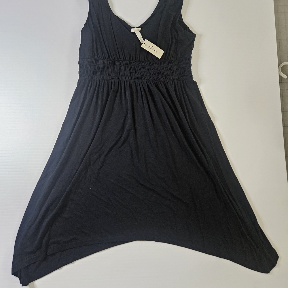 Soma Women's Black Midi Dress with Smocked Waist - Picture 7 of 7